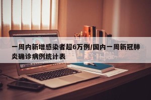 一周内新增感染者超6万例/国内一周新冠肺炎确诊病例统计表